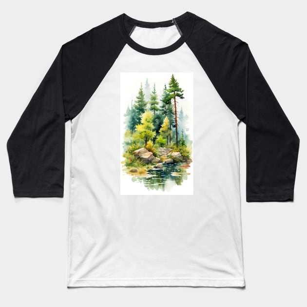 quiet forest Baseball T-Shirt by Imagier